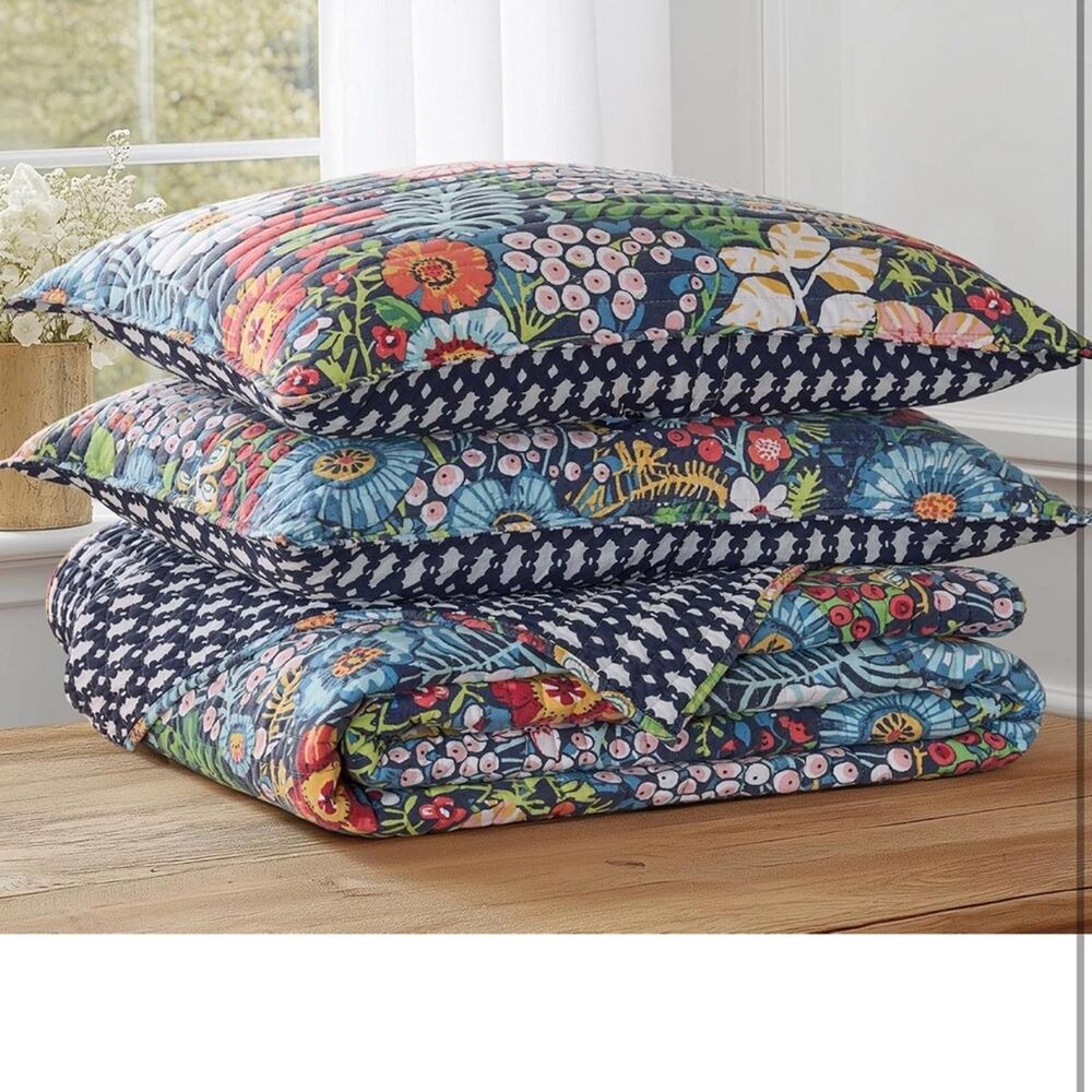 ๐ PB Style Bohemian Moody KING Quilt Bedding Set Shams Pillow Reversible Cotton - Picture 5 of 10